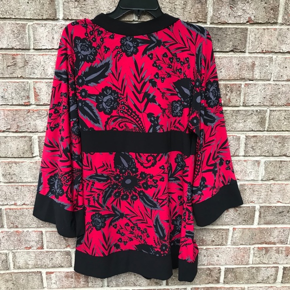 Asian-Inspired Tunic Mini Dress Kimono Bell Sleeves Empire Waist | M/L - Picture 10 of 12